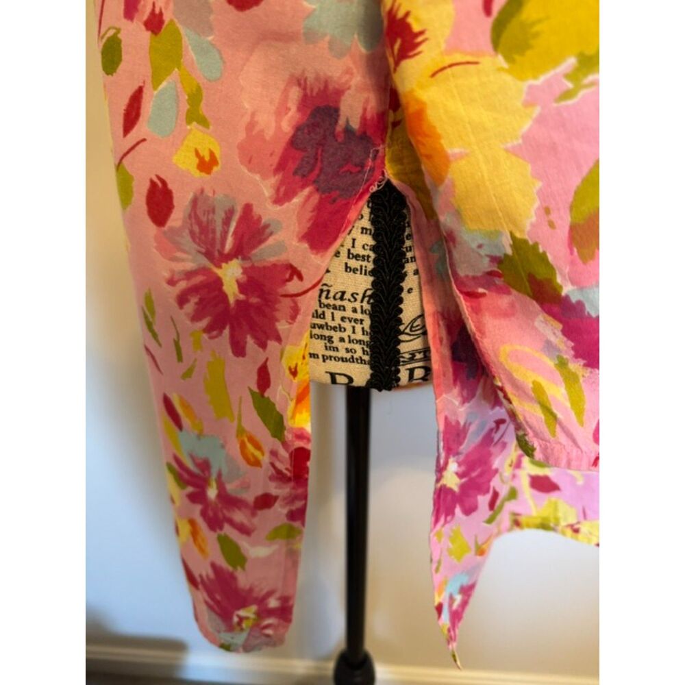 Boho chic cotton floral tunic - size Large - Picture 5 of 5